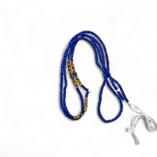 (Important: please read) Waist Beads / African Hip Chain - Blue (Traditional non-elastic string)