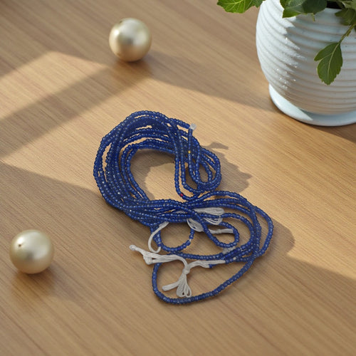(Important: please read) Waist Beads / African Hip Chain - Blue X (Traditional non-elastic string)