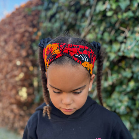 African print Headband - Kids - Hair Accessories - Red flower