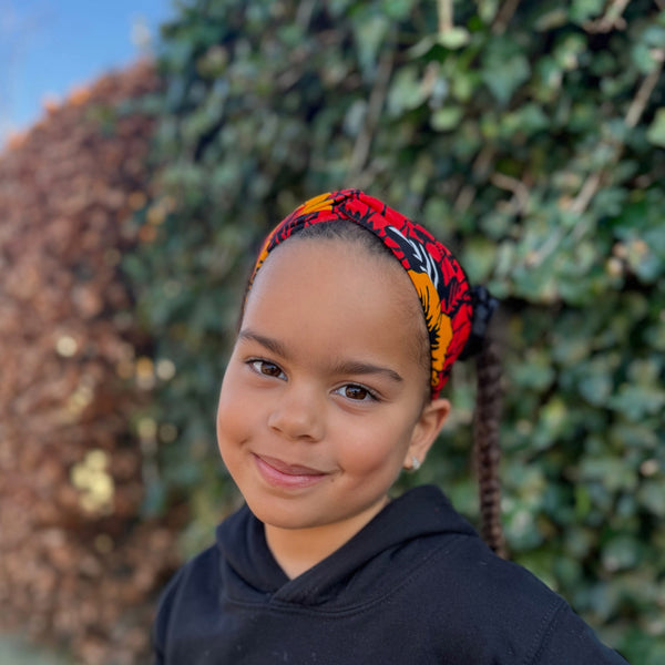 African print Headband - Kids - Hair Accessories - Red flower