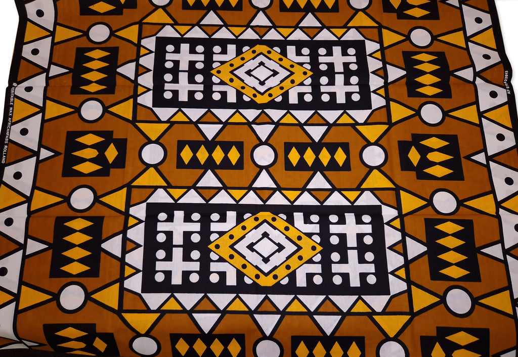 African print fabric - Mustard Yellow Samakaka / Samacaca (Angola) - 1 ...