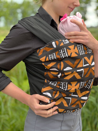 African Print Baby Carrier / Baby sling / baby wrap - Brown mud cloth / bogolan