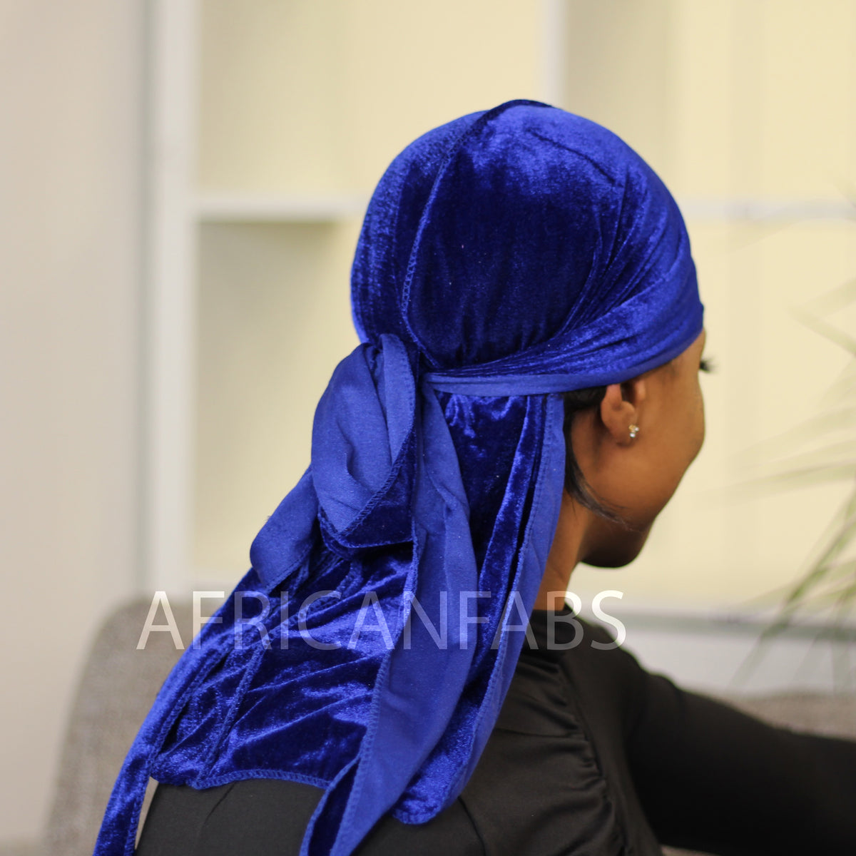 Velvet Durag / Du-rag / Do-rag / Bandana - Unisex - Blue – AfricanFabs