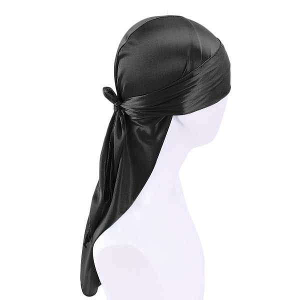 Durag / Du-rag / Do-rag / Bandana Silky - Unisex - Black