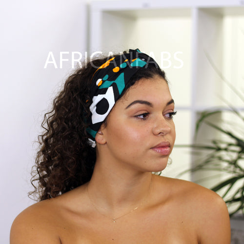 African print Headband - Adults - Hair Accessories - Black / green
