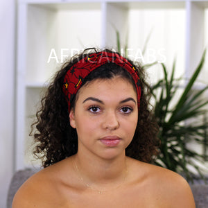 African print Headband - Adults - Hair Accessories - Red / Yellow Star VLISCO