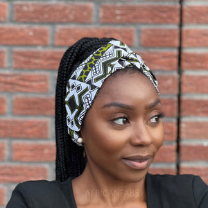 African print Headband Looser fit) - Adults - Hair Accessories - Green Bogolan