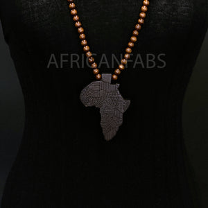 Wooden bead necklace / necklace / pendant - African continent - Black / dark brown