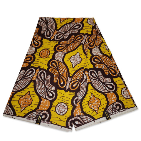 African fabric Super Wax - Yellow figures