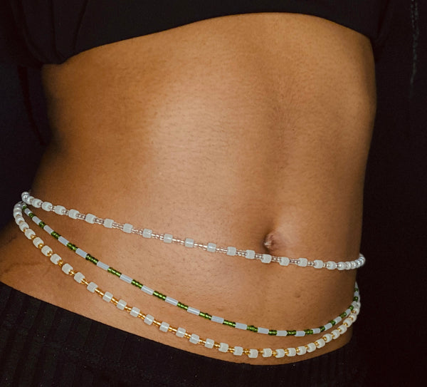 Waist Beads / African Waist Chain - OSASERE - Peach (elastic)