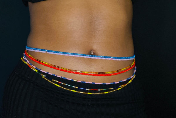 Waist Beads / African Waist Chain - OSASERE - Peach (elastic)